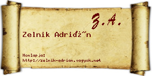 Zelnik Adrián névjegykártya